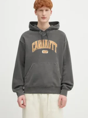 Carhartt WIP bluza bawełniana Hooded Library Sweat męska kolor czarny z kapturem z nadrukiem I034726.89GD