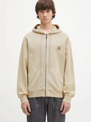 Carhartt WIP bluza bawełniana Hooded Nelson Jacket męska kolor beżowy z kapturem gładka I033064.2LPGD