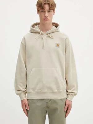 Carhartt WIP bluza bawełniana Hooded Nelson Sweat męska kolor beżowy z kapturem gładka I029963.2LPGD