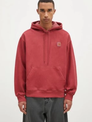 Carhartt WIP bluza bawełniana Hooded Vista Sweat męska kolor czerwony z kapturem gładka I029523.H8GD