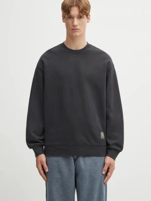 Carhartt WIP bluza bawełniana Hudson męska kolor szary gładka I035186.895F