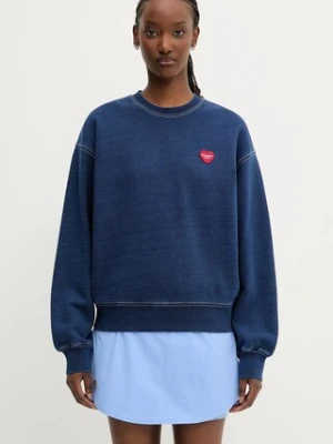 Carhartt WIP bluza bawełniana Ingo Sweat damska kolor niebieski gładka I034677