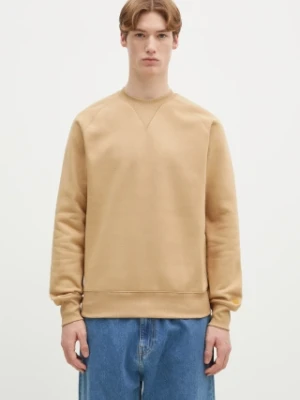 Carhartt WIP bluza Chase Sweat męska kolor beżowy gładka I033660.2N1XX