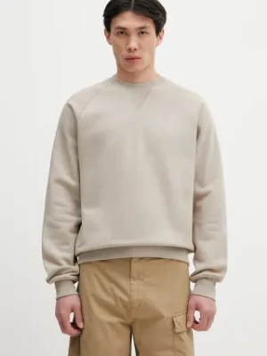 Carhartt WIP bluza Chase Sweat męska kolor beżowy gładka I033660