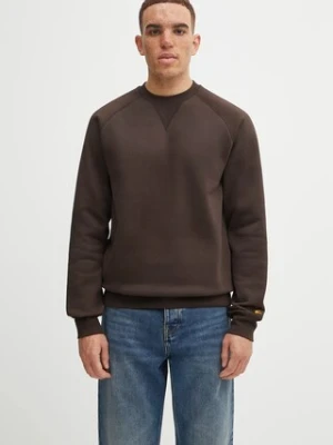 Carhartt WIP bluza Chase Sweat męska kolor brązowy gładka I033660.00WXX