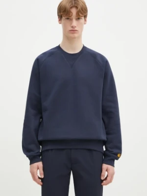 Carhartt WIP bluza Chase Sweat męska kolor granatowy gładka I033660.2MZXX
