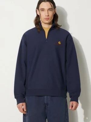 Carhartt WIP bluza Half Zip American Script Sweat męska kolor granatowy gładka I027014.29LXX