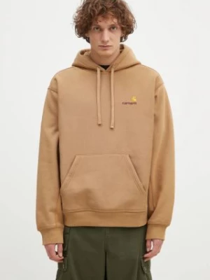 Carhartt WIP bluza Hooded American Script Sweat męska kolor zielony z kapturem z aplikacją I028279.2FSXX