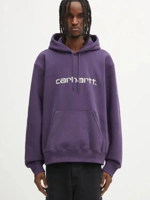 Carhartt WIP bluza Hooded Carhartt męska kolor fioletowy z kapturem z aplikacją I030547.38IXX