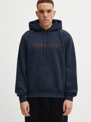 Carhartt WIP bluza Hooded Carhartt męska kolor granatowy z kapturem z aplikacją I030547.38CXX