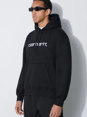 Carhartt WIP bluza Hooded Carhartt Sweat męska kolor czarny z kapturem z aplikacją I030547.0D2XX