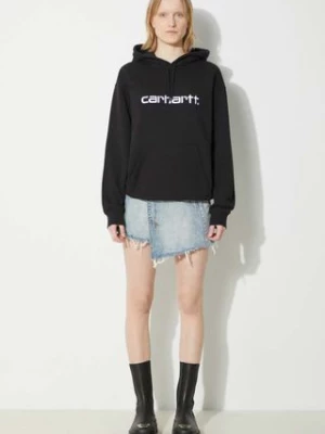 Carhartt WIP bluza Hooded Carhartt Sweatshirt damska kolor czarny z kapturem z aplikacją I033648.0D2XX