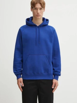 Carhartt WIP bluza Hooded Chase męska kolor niebieski z kapturem gładka I033661.30XXX