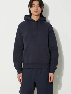 Carhartt WIP bluza Hooded Chase Sweat męska kolor granatowy z kapturem gładka I033661.00HXX