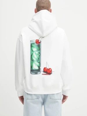 Carhartt WIP bluza Hooded Jake Garcia męska kolor biały z kapturem wzorzysta I035191.02XX