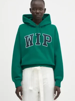 Carhartt WIP bluza Hooded WIP Sweat damska kolor zielony z kapturem z aplikacją I034719
