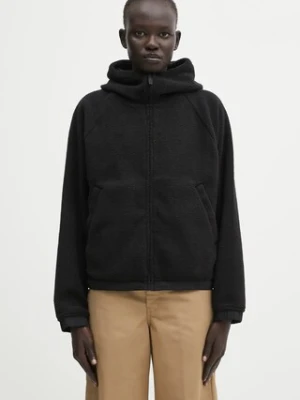 Carhartt WIP bluza polarowa W' Hooded Helix Fleece Jacket damska kolor czarny z kapturem gładka I035461.39SXX