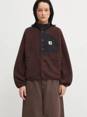 Carhartt WIP bluza W' Flynn Fleece Jacket damska kolor brązowy gładka I035460.3ANXX
