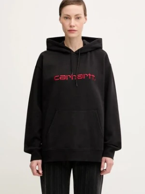 Carhartt WIP bluza W' Hooded Carhartt damska kolor czarny z kapturem wzorzysta I033648.31YXX