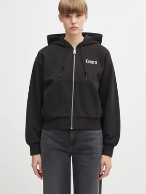 Carhartt WIP bluza W' Hooded Schooling Jacket damska kolor czarny z kapturem z nadrukiem I035514.8906