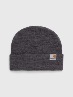 Carhartt WIP czapka Stratus Hat Low kolor szary z grubej dzianiny I025741.ZMXX