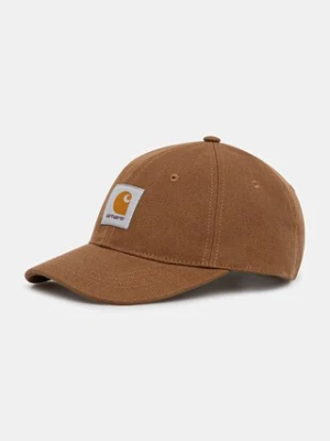 Carhartt WIP czapka z daszkiem bawełniana Canvas Cap kolor brązowy I036653.HZXX