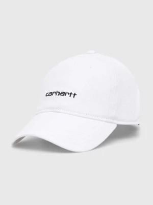 Zdjęcie produktu Carhartt WIP czapka z daszkiem bawełniana Canvas Script kolor biały z aplikacją I028876-TREEHOUSE/