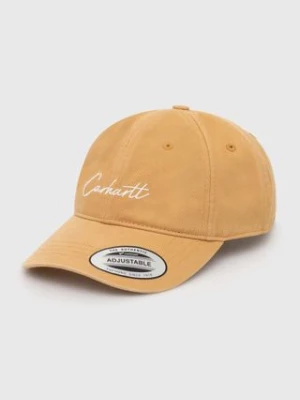 Carhartt WIP czapka z daszkiem bawełniana Delray Cap kolor beżowy gładka I031638.25TXX