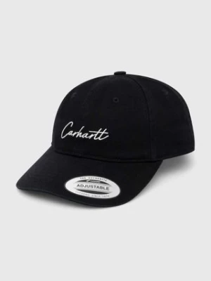 Carhartt WIP czapka z daszkiem bawełniana Delray Cap kolor czarny z aplikacją I031638.K02XX