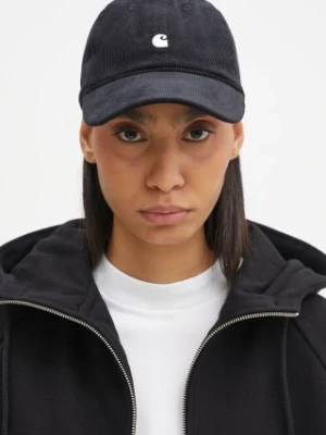 Carhartt WIP czapka z daszkiem bawełniana Harlem Cap kolor czarny gładka I028955.K02XX
