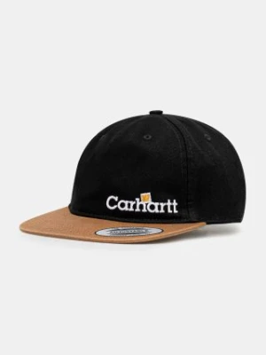 Carhartt WIP czapka z daszkiem bawełniana Label Script Coach Cap kolor czarny z aplikacją I034361.89XX