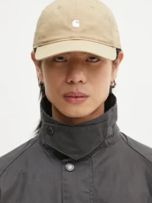 Carhartt WIP czapka z daszkiem bawełniana Madison Logo Cap kolor brązowy z aplikacją I023750.1Q5XX