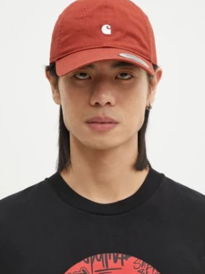 Carhartt WIP czapka z daszkiem bawełniana Madison Logo Cap kolor czerwony z aplikacją I023750.2OVXX