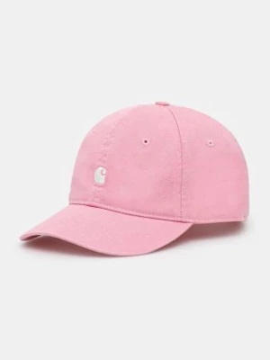 Carhartt WIP czapka z daszkiem bawełniana Madison Logo Cap kolor różowy gładka I023750.2E5XX