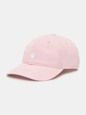 Carhartt WIP czapka z daszkiem bawełniana Madison Logo Cap kolor różowy z aplikacją I034606