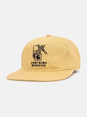 Carhartt WIP czapka z daszkiem bawełniana Stamp Cap kolor beżowy z aplikacją I033625.23FXX