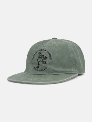 Carhartt WIP czapka z daszkiem bawełniana Stamp Cap kolor zielony z aplikacją I033625.2B1XX