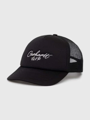 Carhartt WIP czapka z daszkiem Signature Trucker Cap kolor czarny z aplikacją I034024.0D2XX