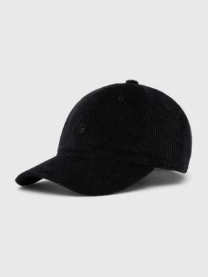 Carhartt WIP czapka z daszkiem sztruksowa Harlem Cap kolor czarny gładka I026890.89XX