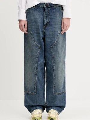 Carhartt WIP jeansy bawełniane Brandon Double Knee Pant damskie high waist I034462