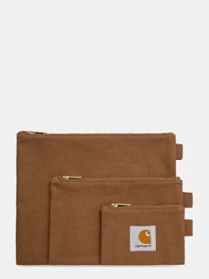 Carhartt WIP kosmetyczka Canvas Pouch Set 3-pack kolor brązowy I034758