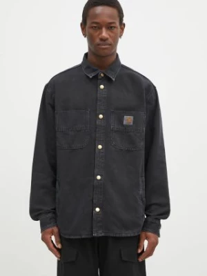 Carhartt WIP koszula bawełniana Conro Shirt Jac męska kolor czarny relaxed z kołnierzykiem klasycznym I033767.894J