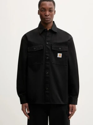 Carhartt WIP koszula bawełniana Kelly Shirt Jac męska kolor czarny relaxed z kołnierzykiem klasycznym I036271.8902