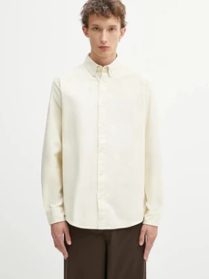 Carhartt WIP koszula bawełniana L/S Bolton męska kolor beżowy regular z kołnierzykiem button-down I030238.1NGXX