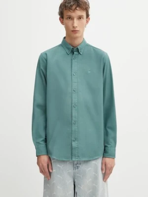 Carhartt WIP koszula bawełniana L/S Bolton męska kolor zielony regular z kołnierzykiem button-down I030238.2M2XX