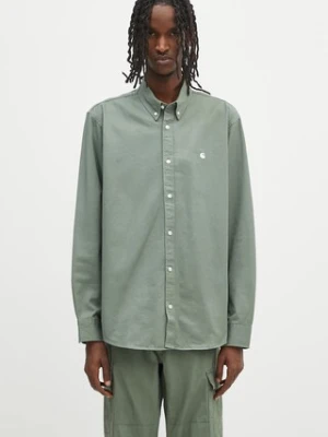 Carhartt WIP koszula bawełniana L/S Madison Shirt męska kolor zielony regular z kołnierzykiem button-down I023339.22XXX