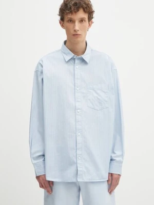 Carhartt WIP koszula bawełniana L/S Notus Shirt męska kolor niebieski relaxed z kołnierzykiem klasycznym I034697
