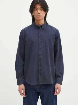 Carhartt WIP koszula bawełniana Longsleeve Bolton Shirt męska kolor granatowy regular z kołnierzykiem button-down I030238.0NYGD