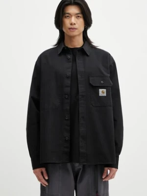 Carhartt WIP koszula bawełniana Reno Shirt Jac męska kolor czarny relaxed z kołnierzykiem klasycznym I031447-BLACK