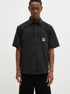 Carhartt WIP koszula bawełniana S/S Drewe Shirt męska kolor czarny relaxed z kołnierzykiem klasycznym I034537